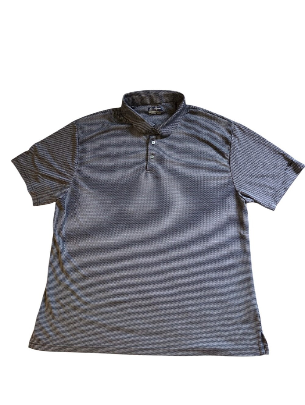 Ben Hogan Polo Shirt Mens 3XL Grey Micro Houndstooth Performance Short Sleeve